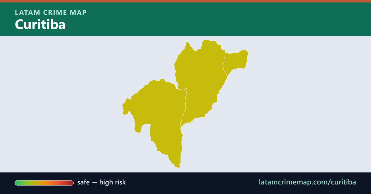 Curitiba safety map showing incident risk by district