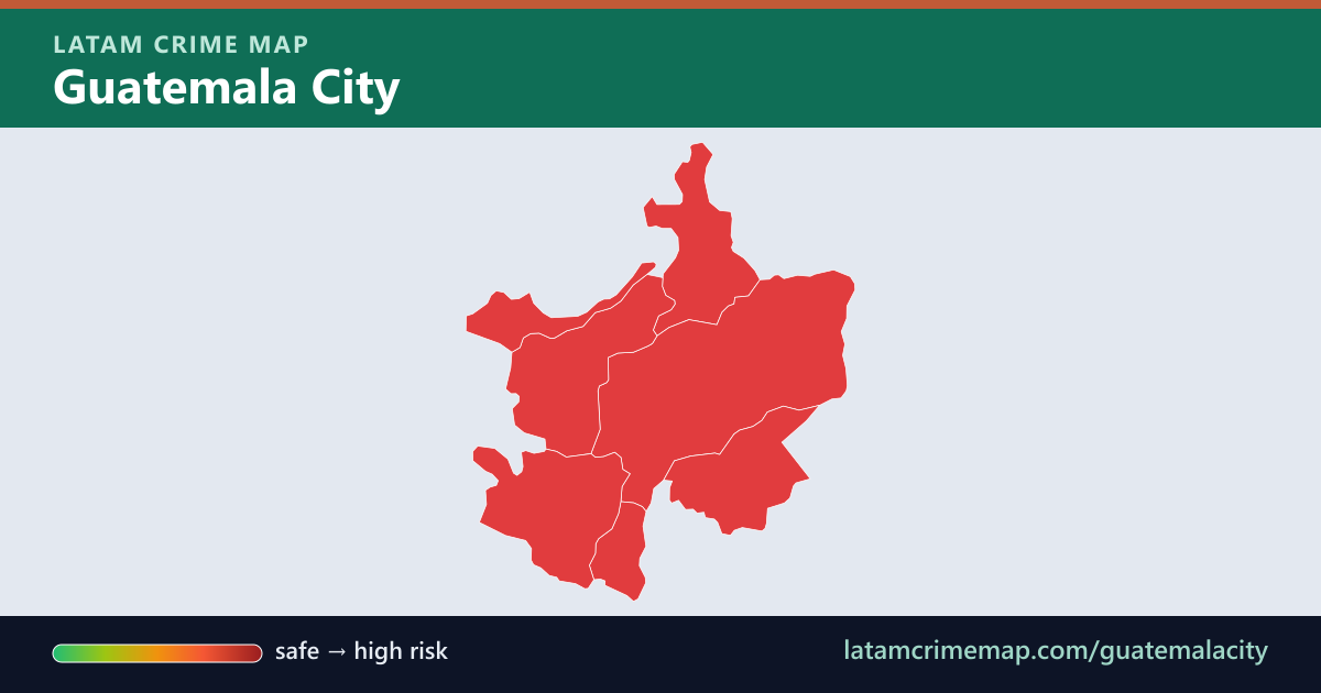 Guatemala City safety map showing incident risk by district