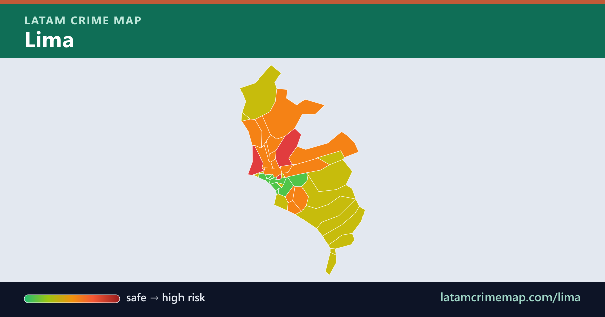 Lima safety map showing incident risk by district