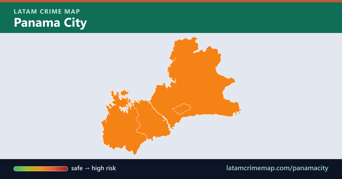 Panama City safety map showing incident risk by district
