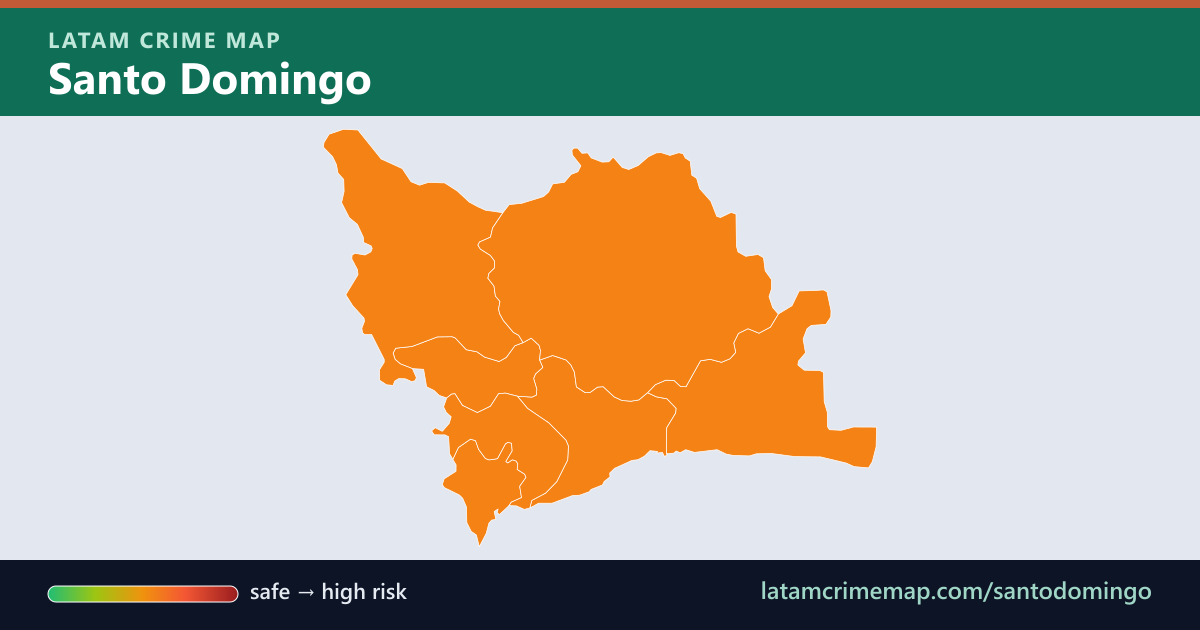 Santo Domingo safety map showing incident risk by district